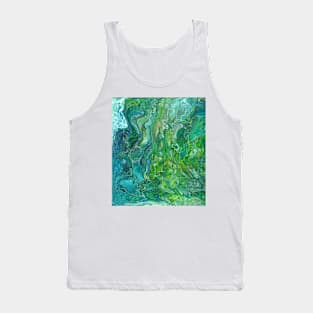 Poured paint - blues and lush greens Tank Top